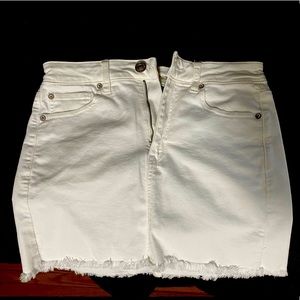 White jean skirt